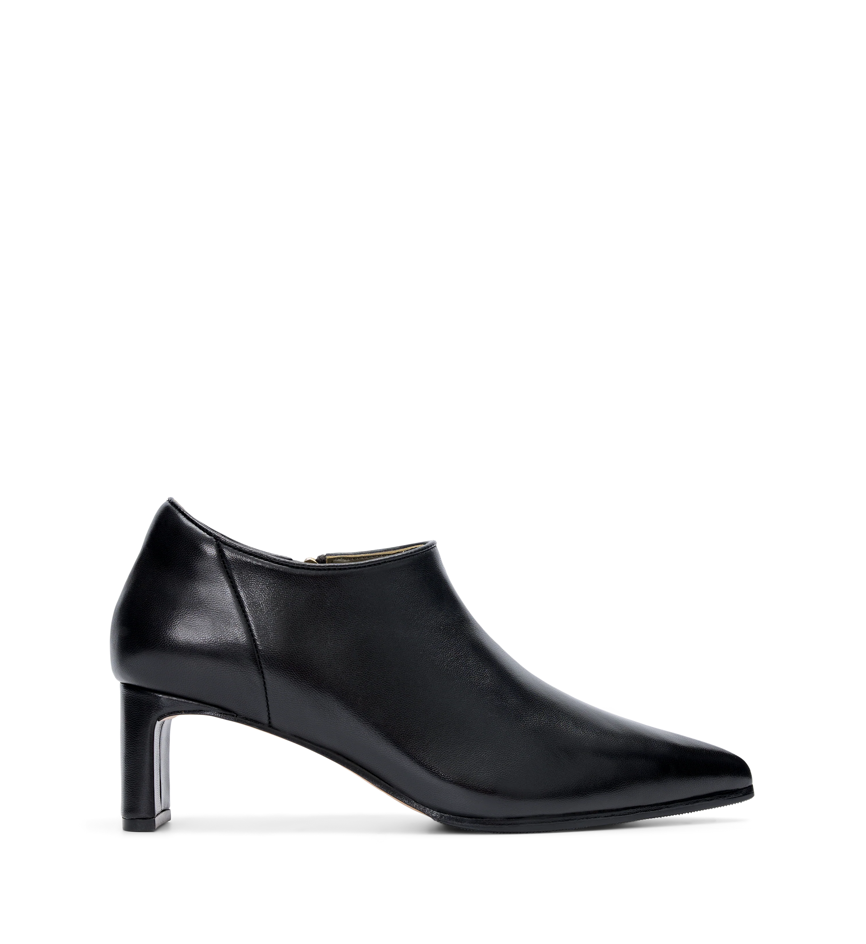 Habia Black Leather Heeled Boots