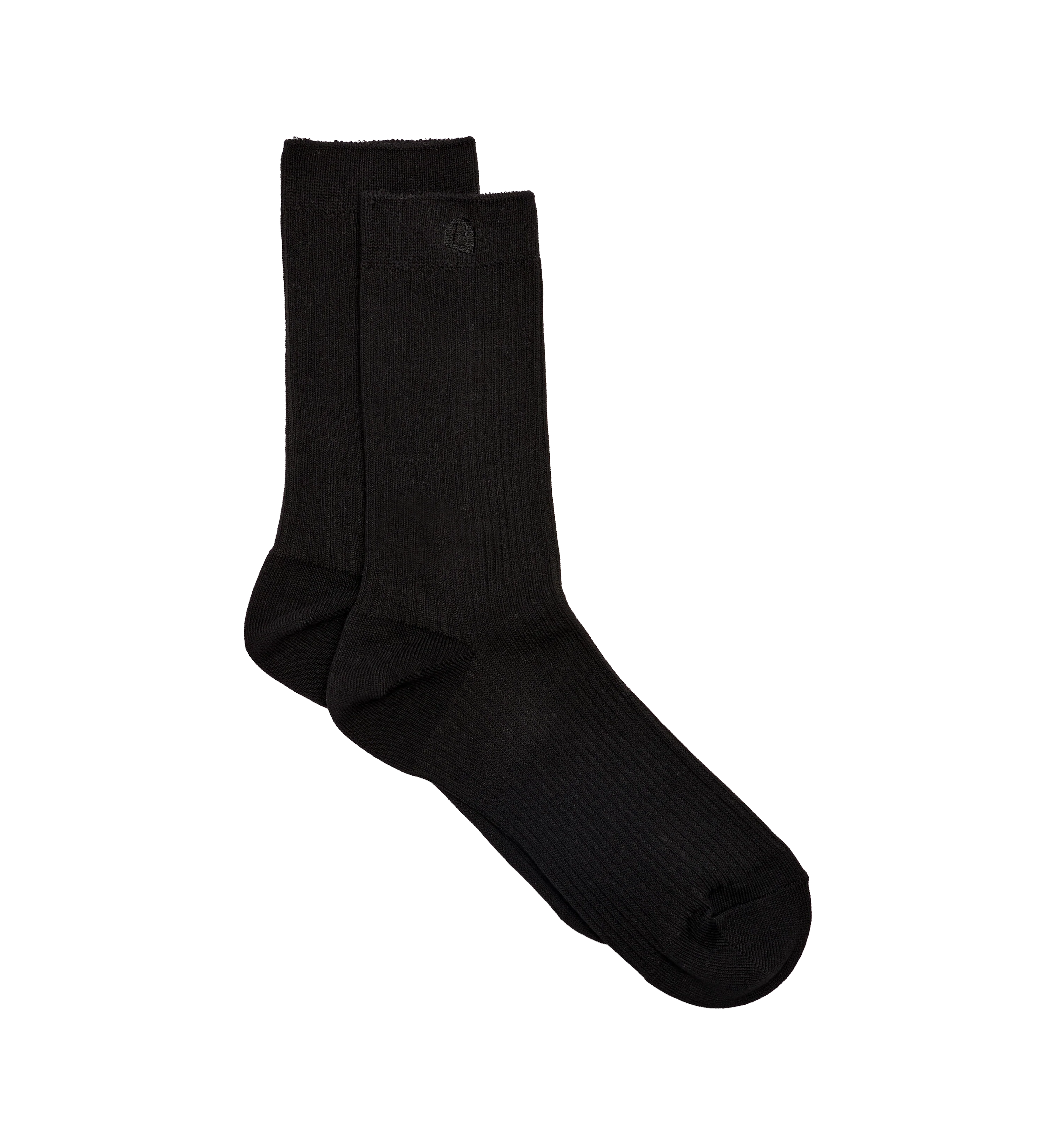 Womens Crew Socks 2Pk Black Cotton Blend Socks