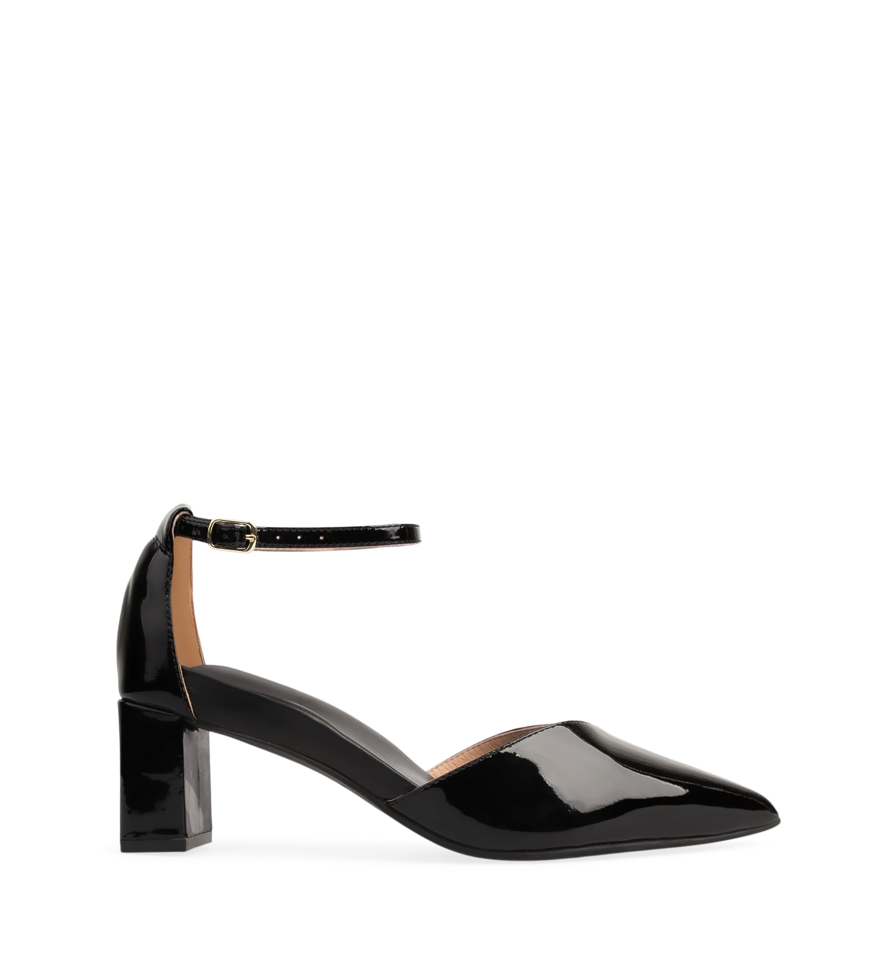 Buteo Black Patent Leather Low Heels