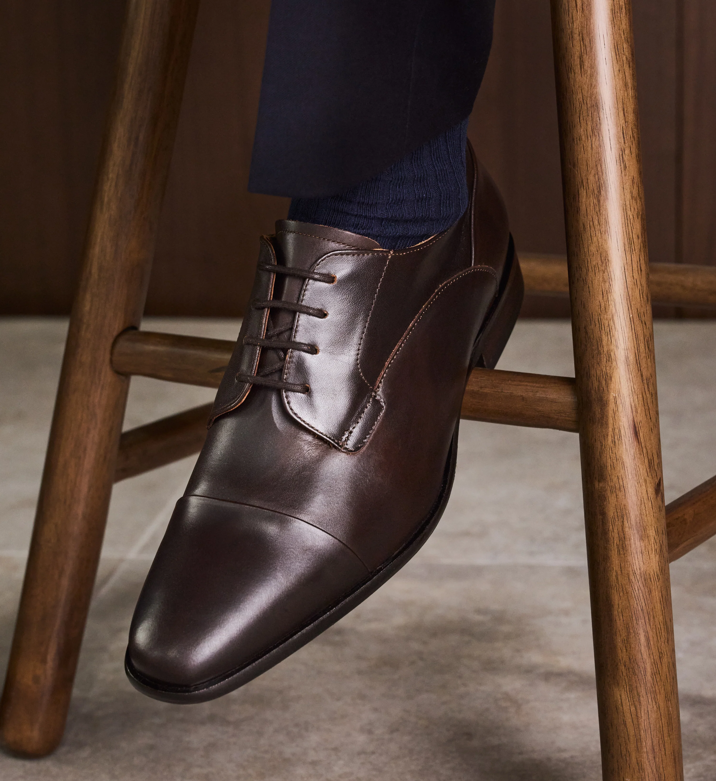 Osmium Brown Leather Lace Up Dress Shoes