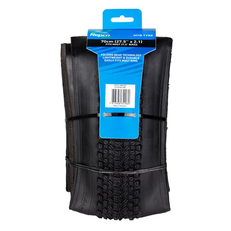Repco 70 cm Mountain Bike Folding Tyre Black 27.5 x 2.1 in