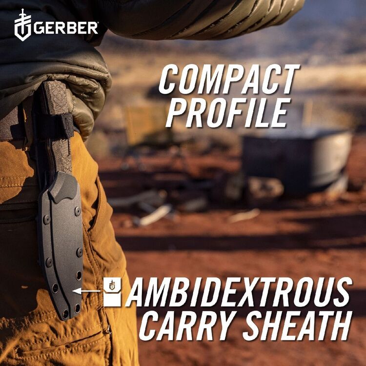 Gerber Convoy 440A Fixed Blade Knife + Sheath Morel Brown