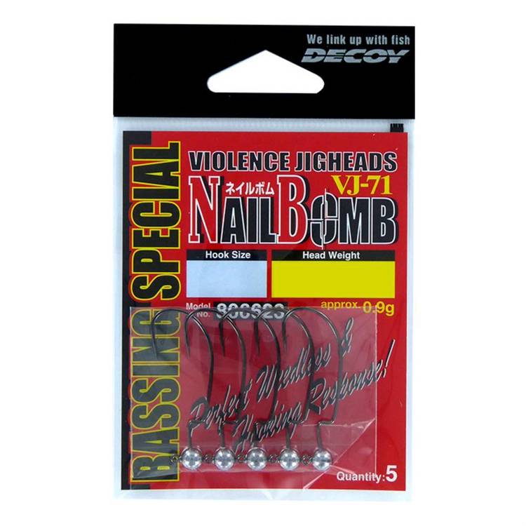 Decoy Nail Bomb Size 2 Jig Heads Pack Silver