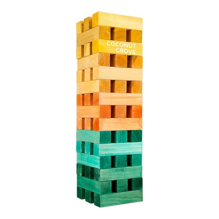 Coconut Grove Mega Jumbling Tower Tropicool Game Multicoloured