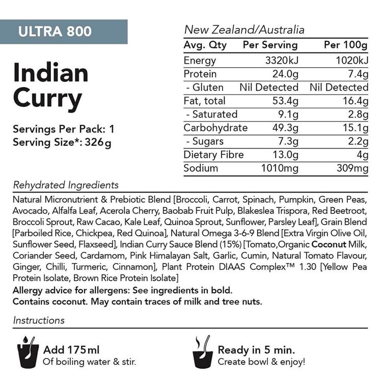 Radix Nutrition Ultra Indian Curry