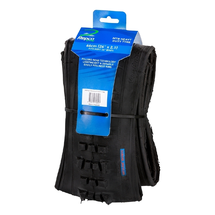 Repco 66 cm Mountain Bike Heavy Duty Folding Tyre Black 26 x 2.1 in