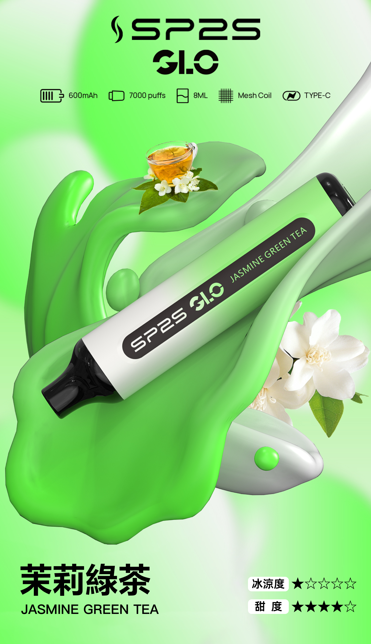 思博瑞SP2S 一次性7000口 抛棄式 檸檬海鹽