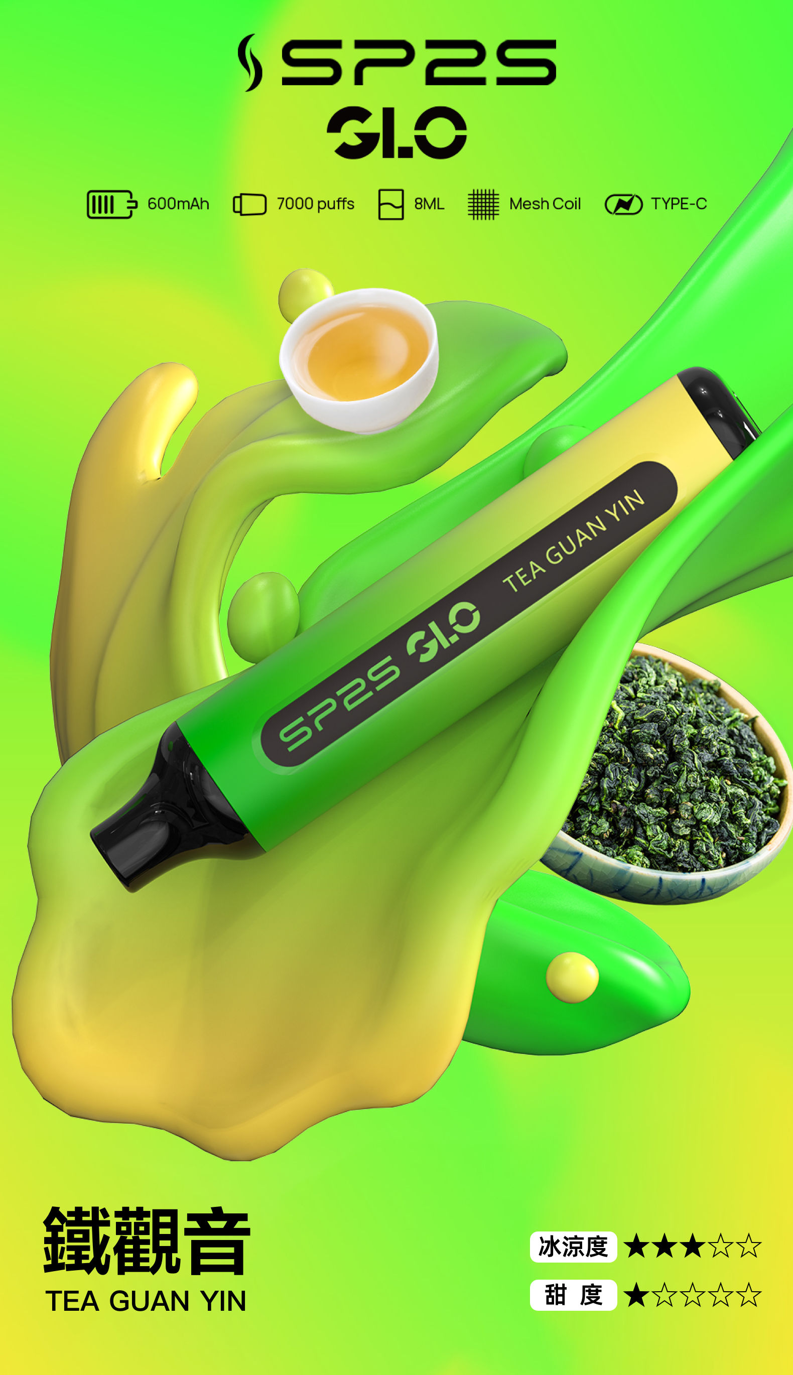 思博瑞SP2S 一次性7000口 抛棄式 西瓜冰爽