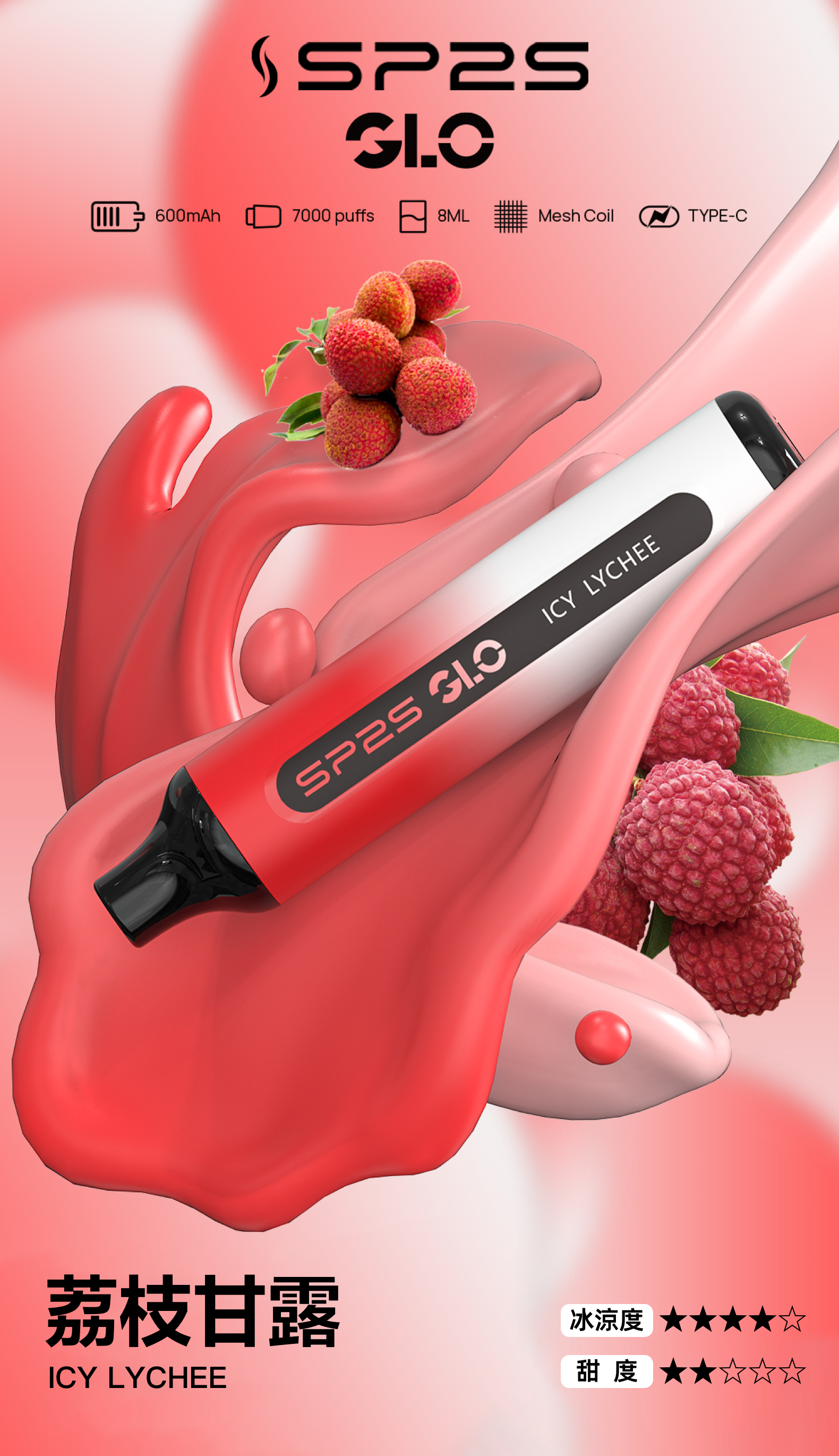 思博瑞SP2S 一次性7000口 抛棄式 祕密百香