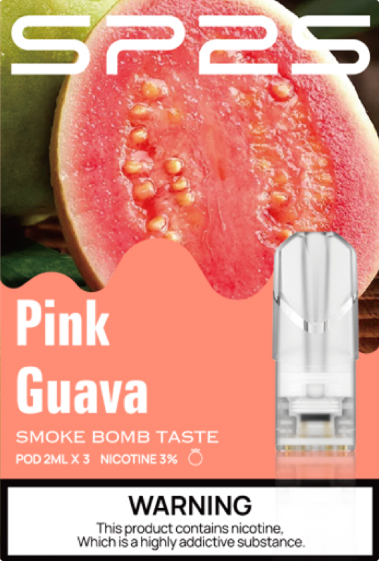 思博瑞SP2S  国际版透明替換煙彈 口味豐富 充填高品質煙油 一盒3顆煙彈 兼容二代主機  紅番石榴