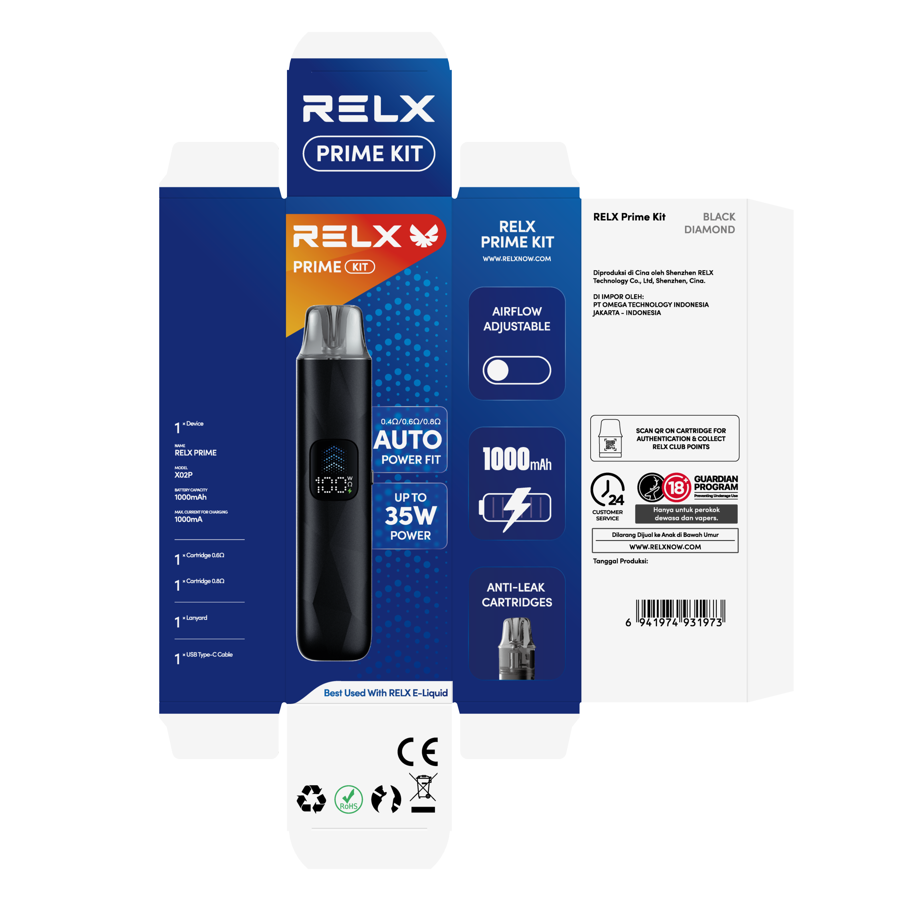 悅刻RELX-Prime Kit開放式主機套裝  黑色