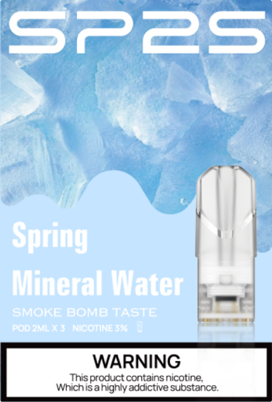 思博瑞SP2S  国际版透明替換煙彈 口味豐富 充填高品質煙油 一盒3顆煙彈 兼容二代主機  礦泉水