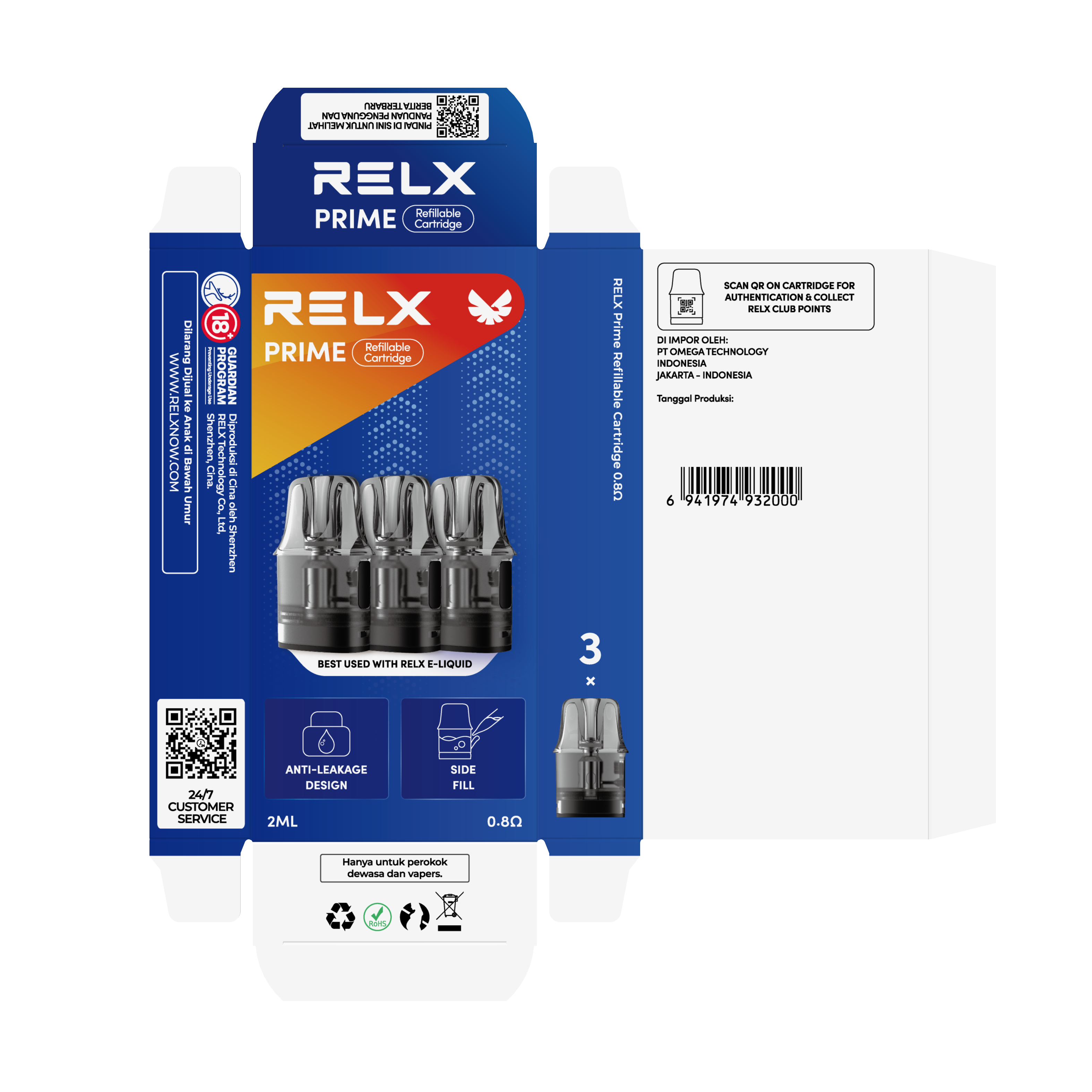 悅刻RELX-Prime Pod-空彈艙 3 Pods  0.2-0.8ohm