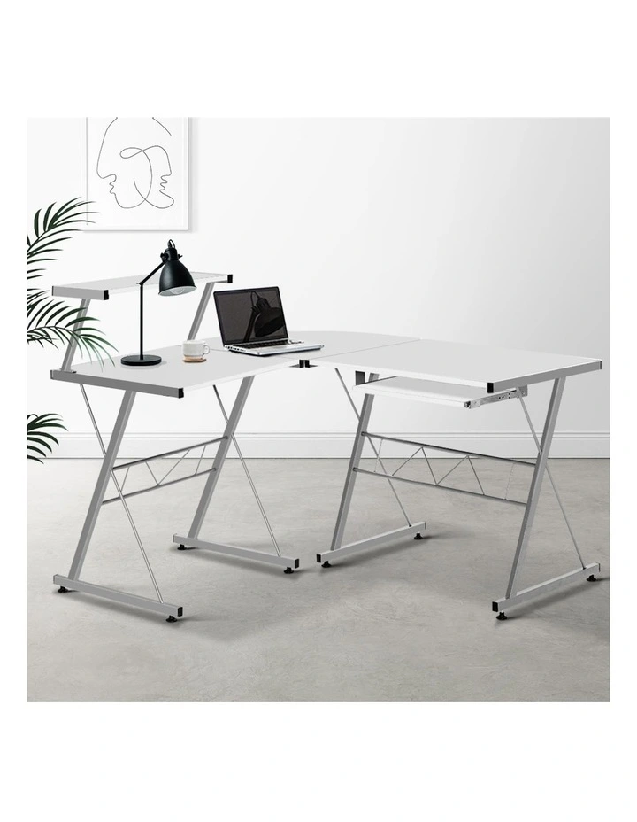L-Shape Computer Desk in White