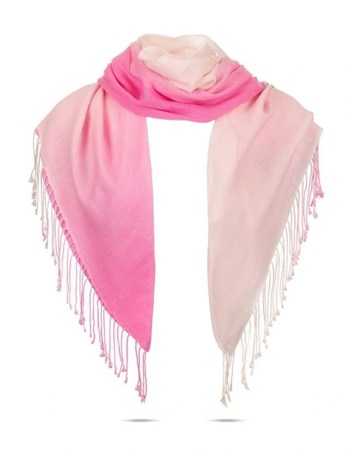 Merino Wool Tie Dye Scarf in Pink/Rose