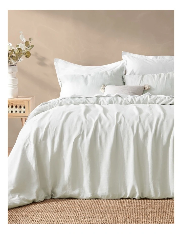 Vintage Washed Hemp Linen Quilt Cover Set in Dove Grey
