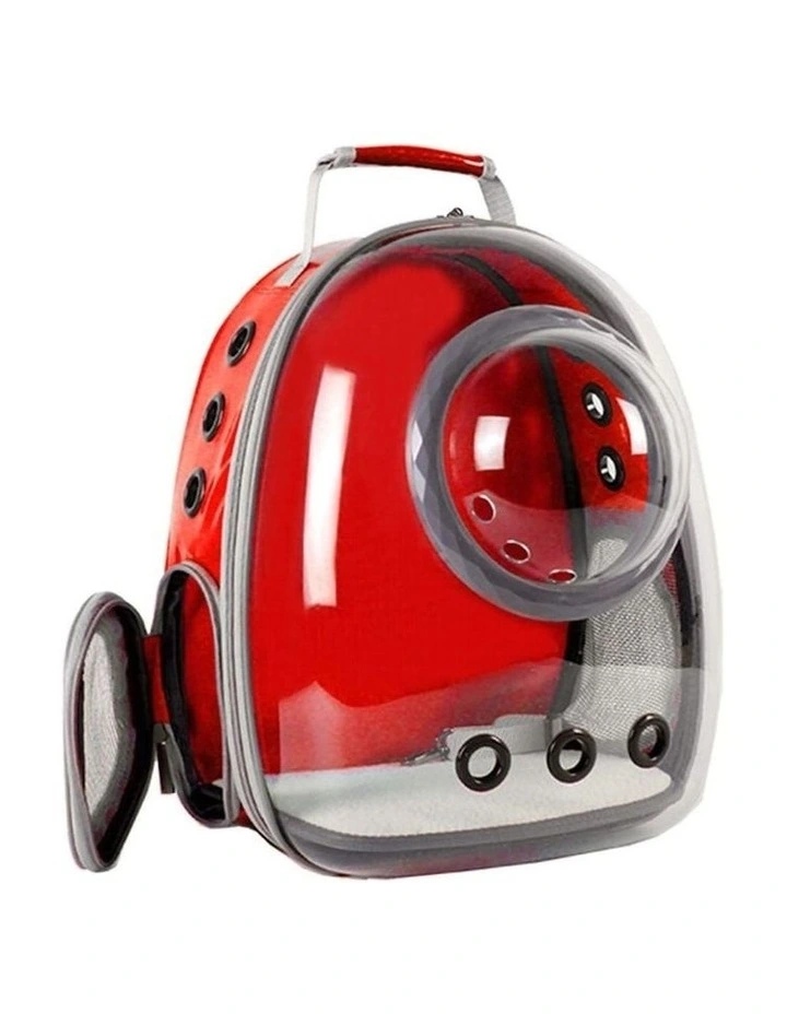 Waterproof Pet Space Capsule Backpack Model 2 in Red