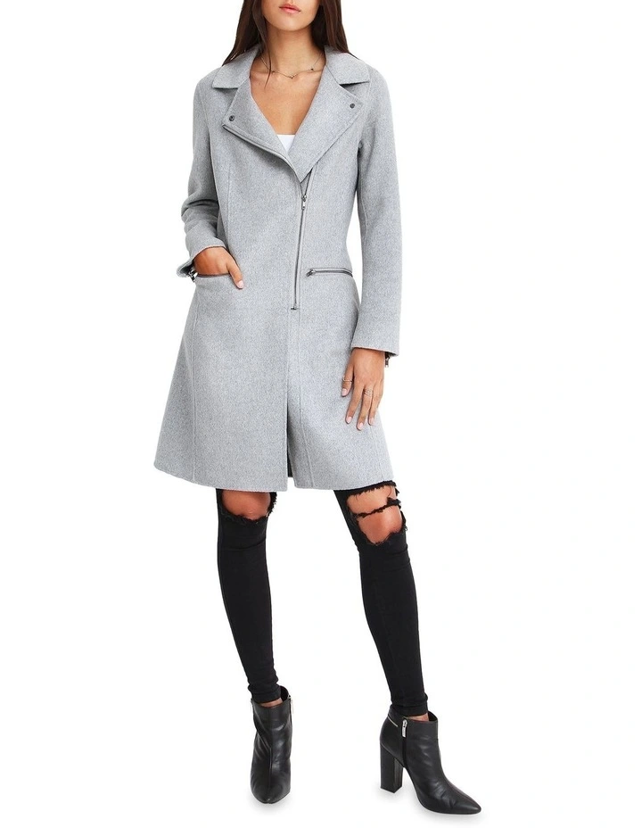 Last Chance Wool Blend Moto Coat