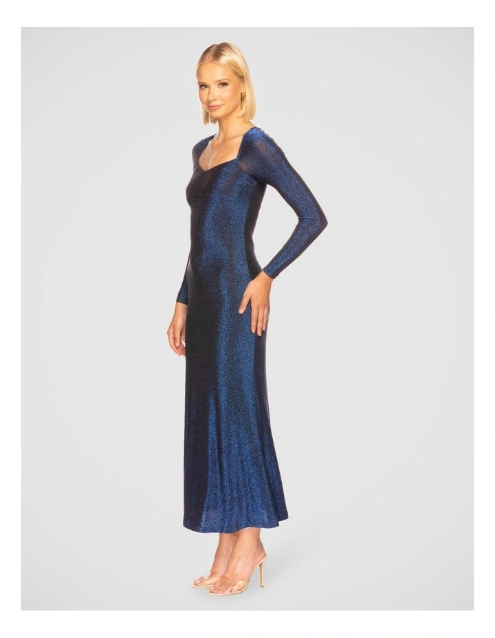 Eve Long Sleeve Maxi Dress in Blue