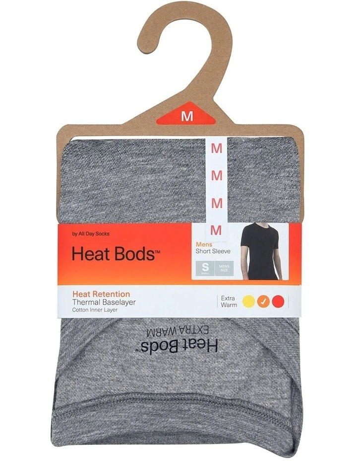 Heat Bods Short Sleeve Retention Thermal Top in Grey