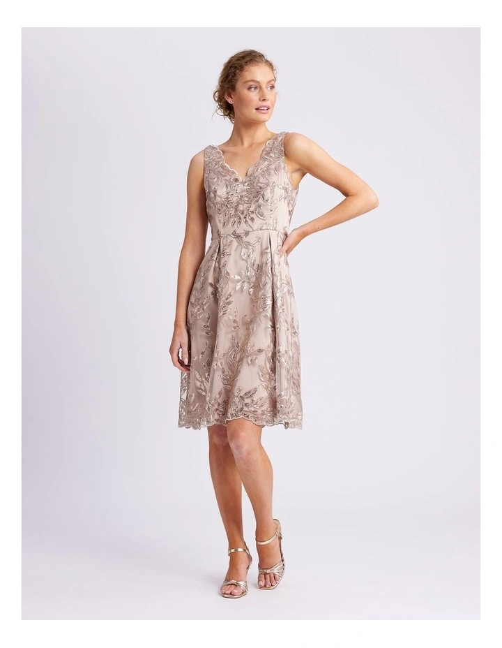 Latvia Lace Dress in Gold