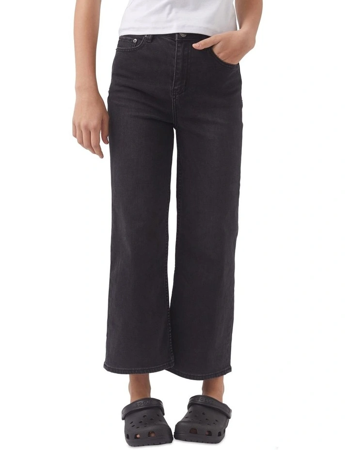Hailey Wide Leg Jean in Black