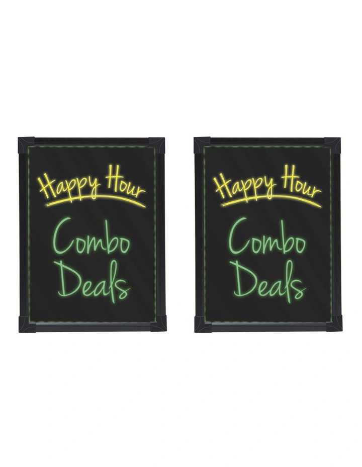 2 Pack LED Battery Operated Writing Board 440x330mm