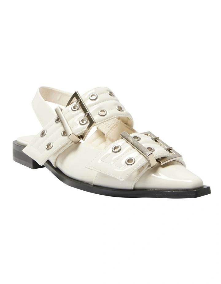 Suzie Flat Shoes in Ivory Patent