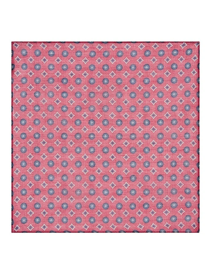 Mercalli Pocket Square in Red Navy