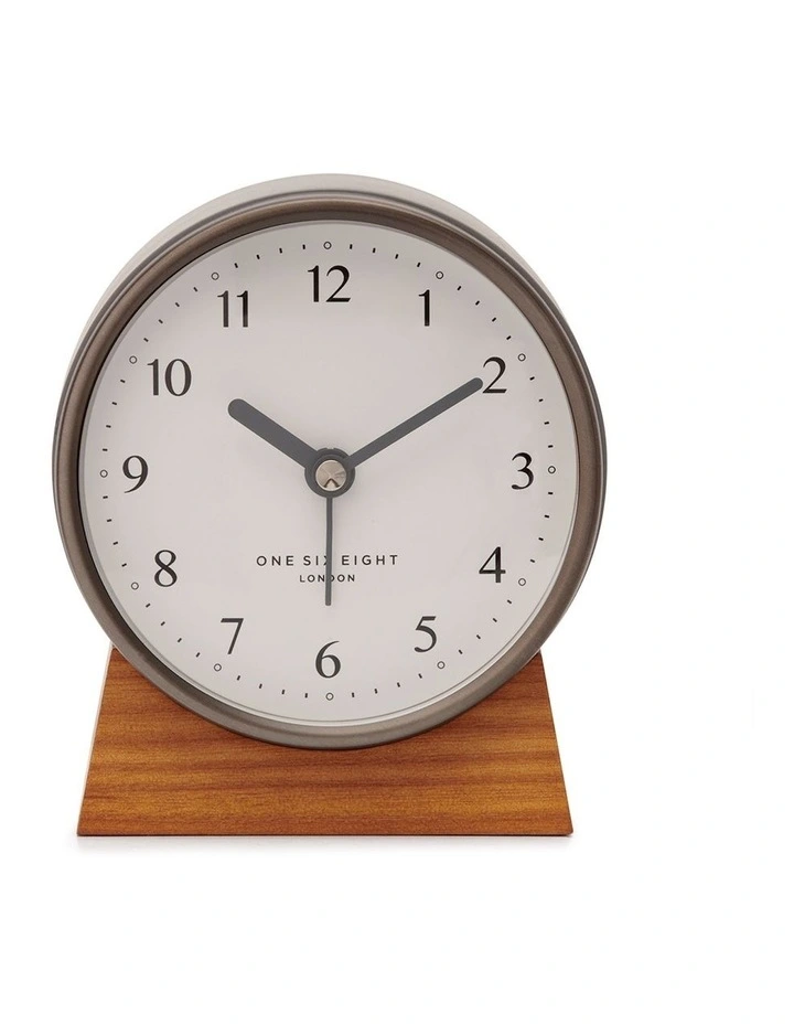 Nina Silent Alarm Clock in Charcoal Grey