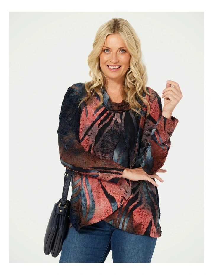 Mona Wrap Front Top in Mocha