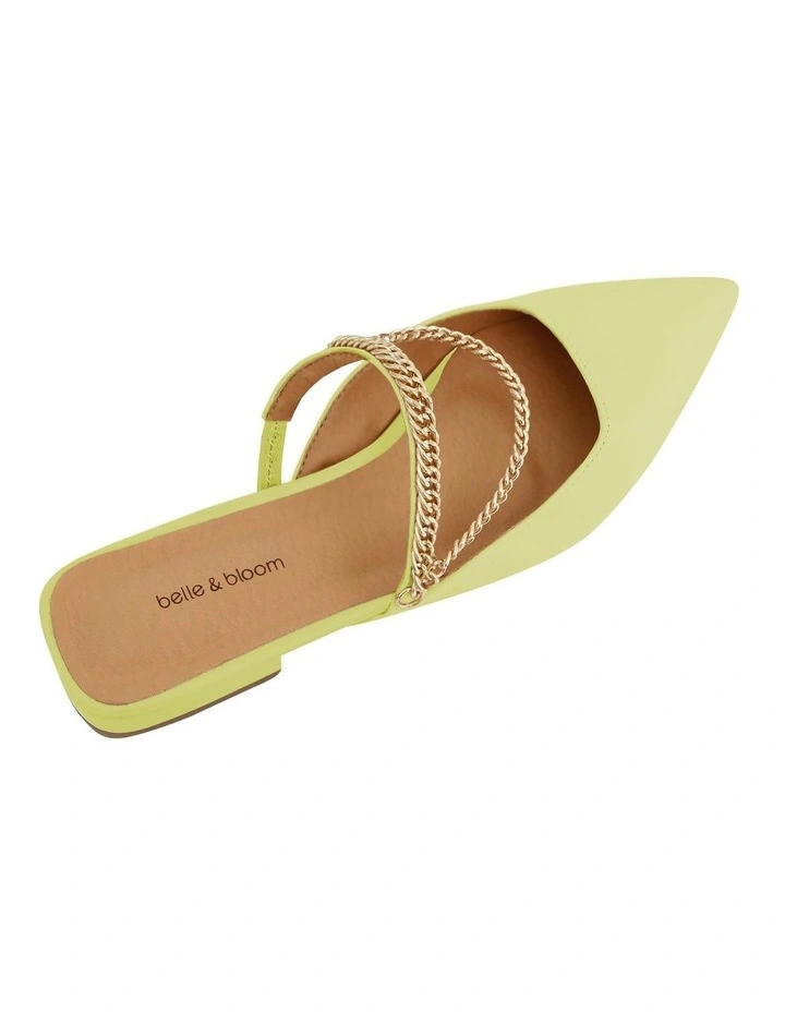 On The Go Leather Flat in Citrus
