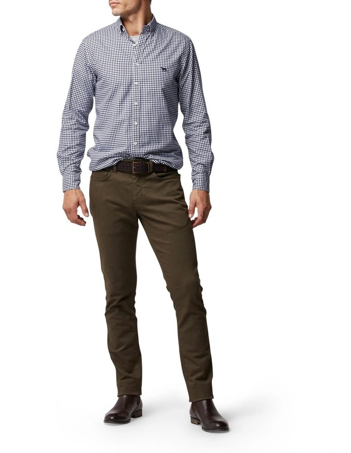 Superfine Gunn Check Oxford Sports Fit Shirt in Snow