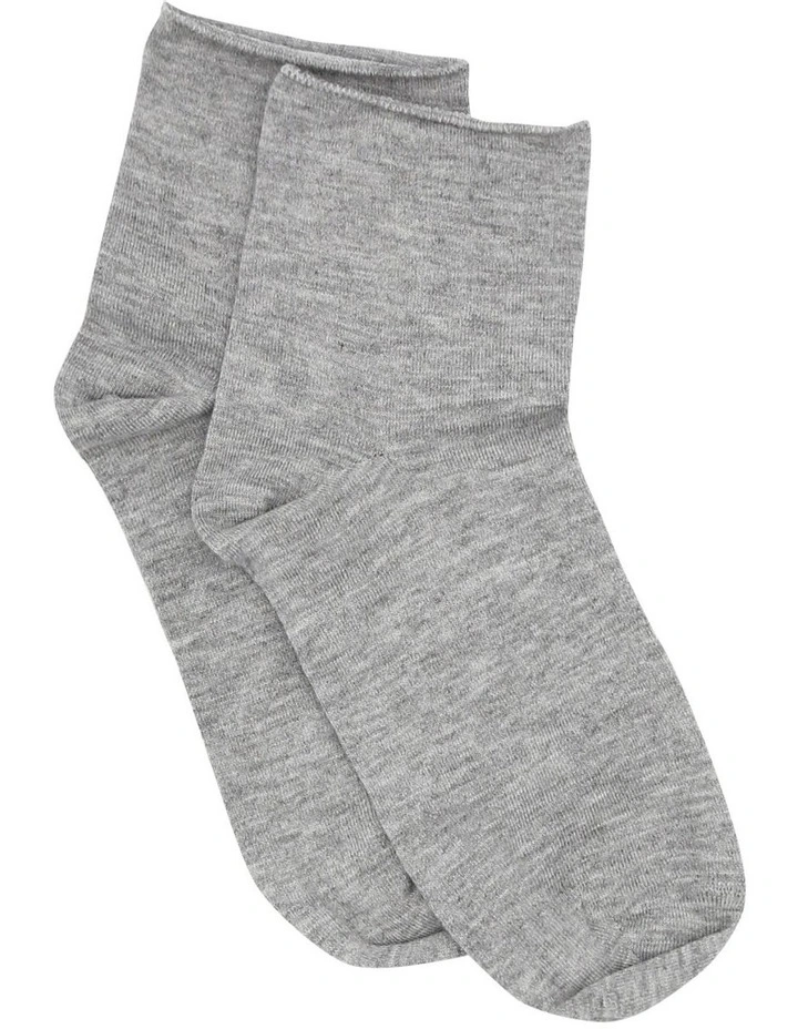 Sofia Quarter Crew Sock in Grey Marle
