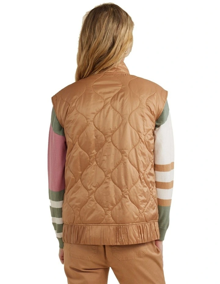 Quilted Vest in Caramel