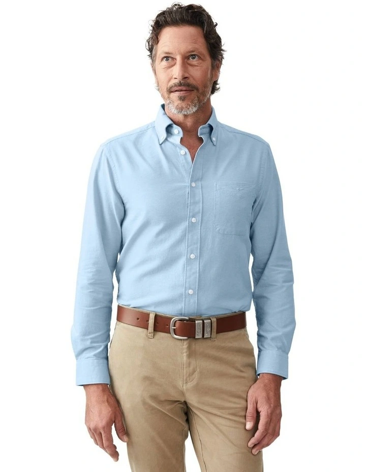 Collins Button Down Long Sleeve Shirt in Light Blue