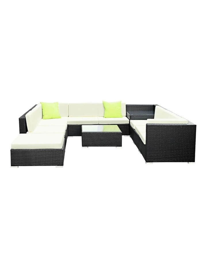 Outdoor Furniture Wicker Sofa Set 9 Piece in Multi