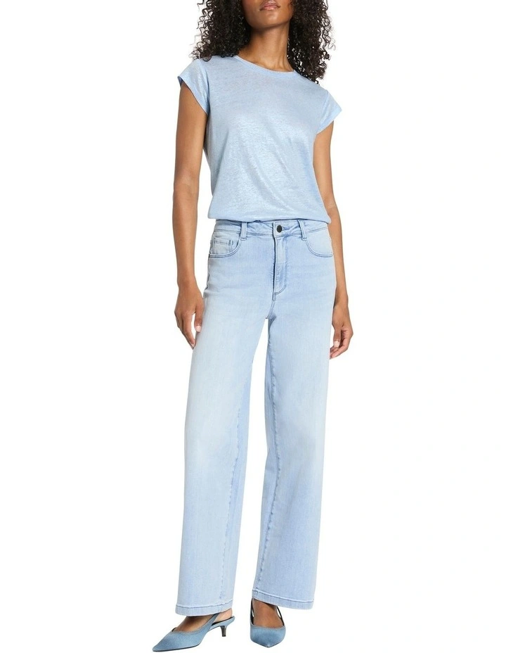 Maya Wide Leg Jean in Iguana Blue