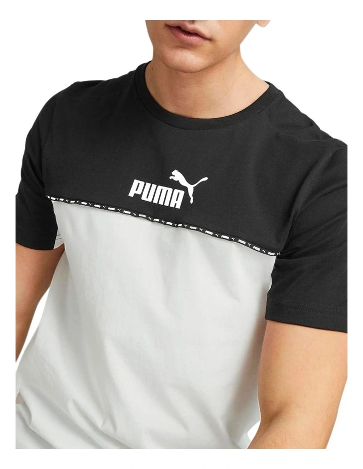 Essential Block x Tape Tee in Black