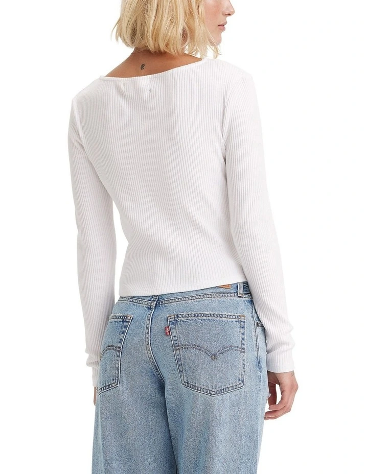 Monica Long-Sleeve T-Shirt in White