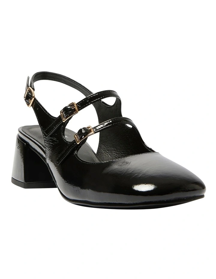 Louisa Leather Heeled Shoes in Black Patent