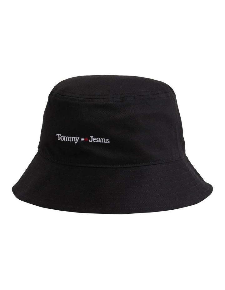 Logo Embroidery Bucket Hat in Black