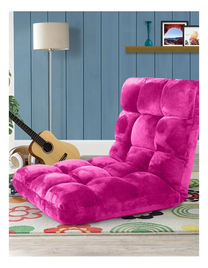 Folding Floor Recliner Lounge Sofa in Pink