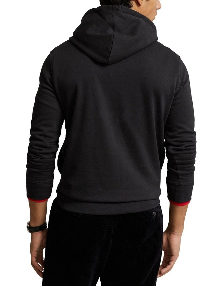 Bear Fleece Hoodie in Black