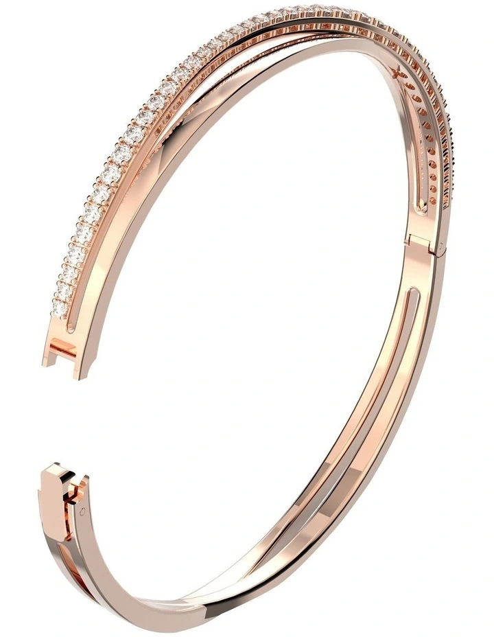 Twist Bangle Rose Gold-Tone Plated in White