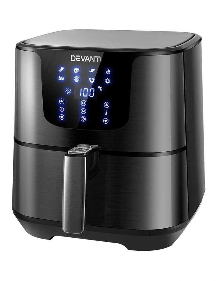 Air Fryer 7L LCD Fryers Oven Airfryer Stainless Steel Black