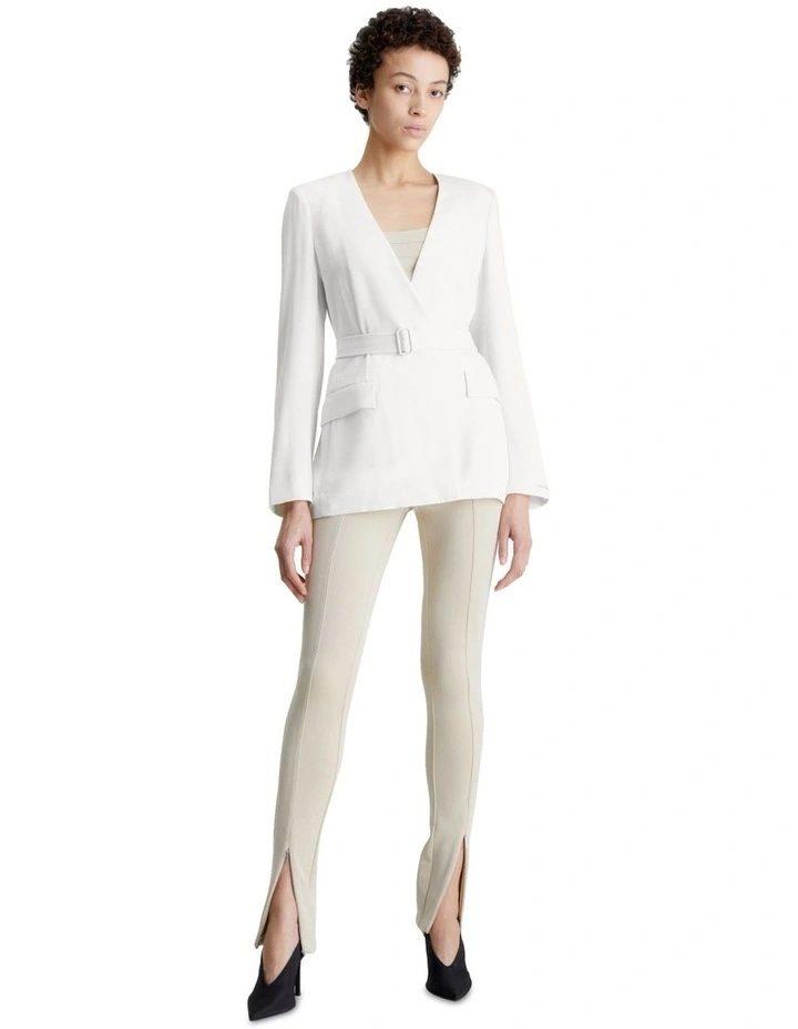 Structure Twill Blazer in Seedpearl