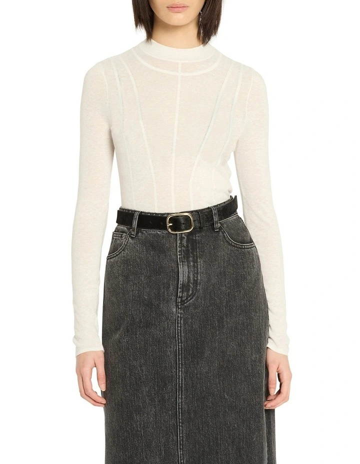 Double Date Knit Top in White