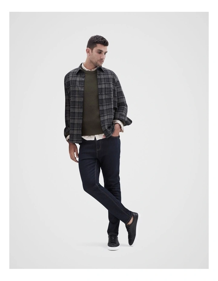 Cotton Rib Crew Knit in Khaki