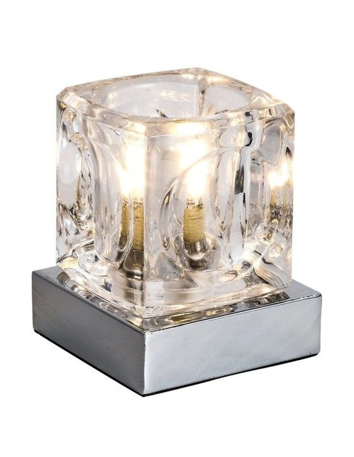 Blanca Chrome Glass Table Lamp With LED Bulb